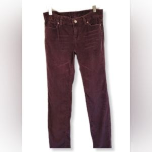 London Jean Corduroy Pants Wine Purple Color Size 2 Cotton Spandex Strai…